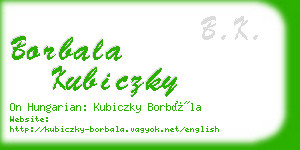 borbala kubiczky business card